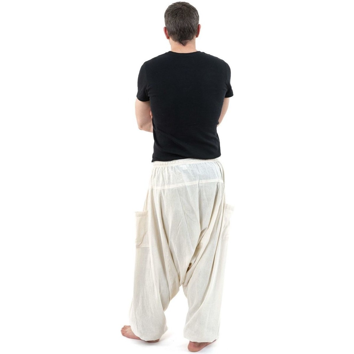 Fantazia Blanc Pantalon sarwel Nepal zen homme femme coton leger creme Tara OVfvcnhw