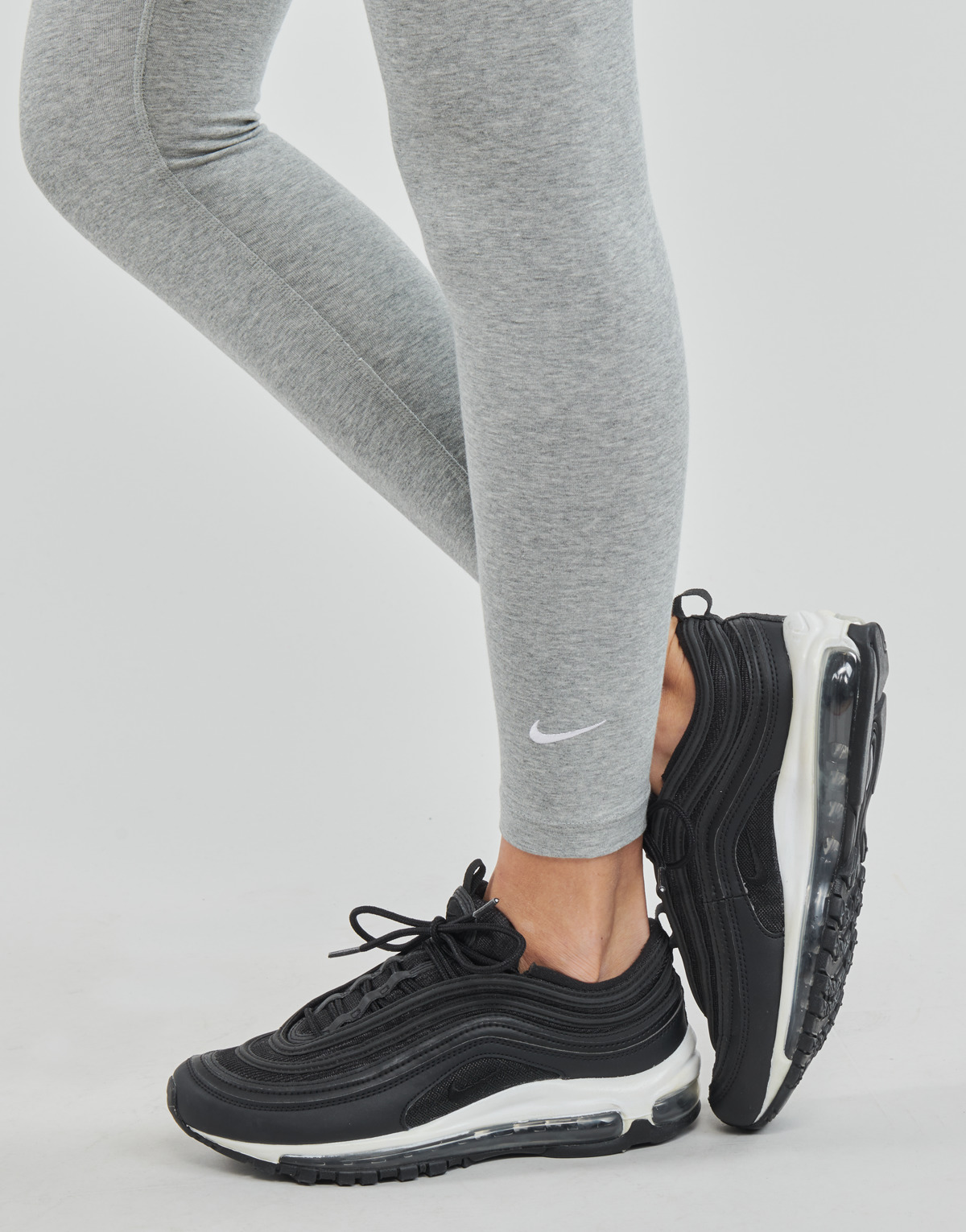 Nike DK GREY HEATHER/WHITE 7/8 Mid-Rise Leggings q56eAkPA