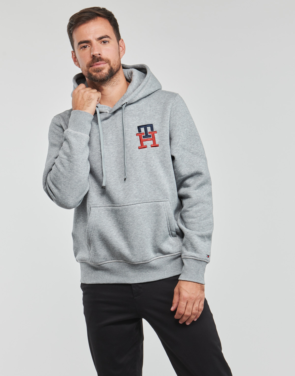 Tommy Hilfiger Gris Chiné ESSENTIAL MONOGRAM HOODY NUUi