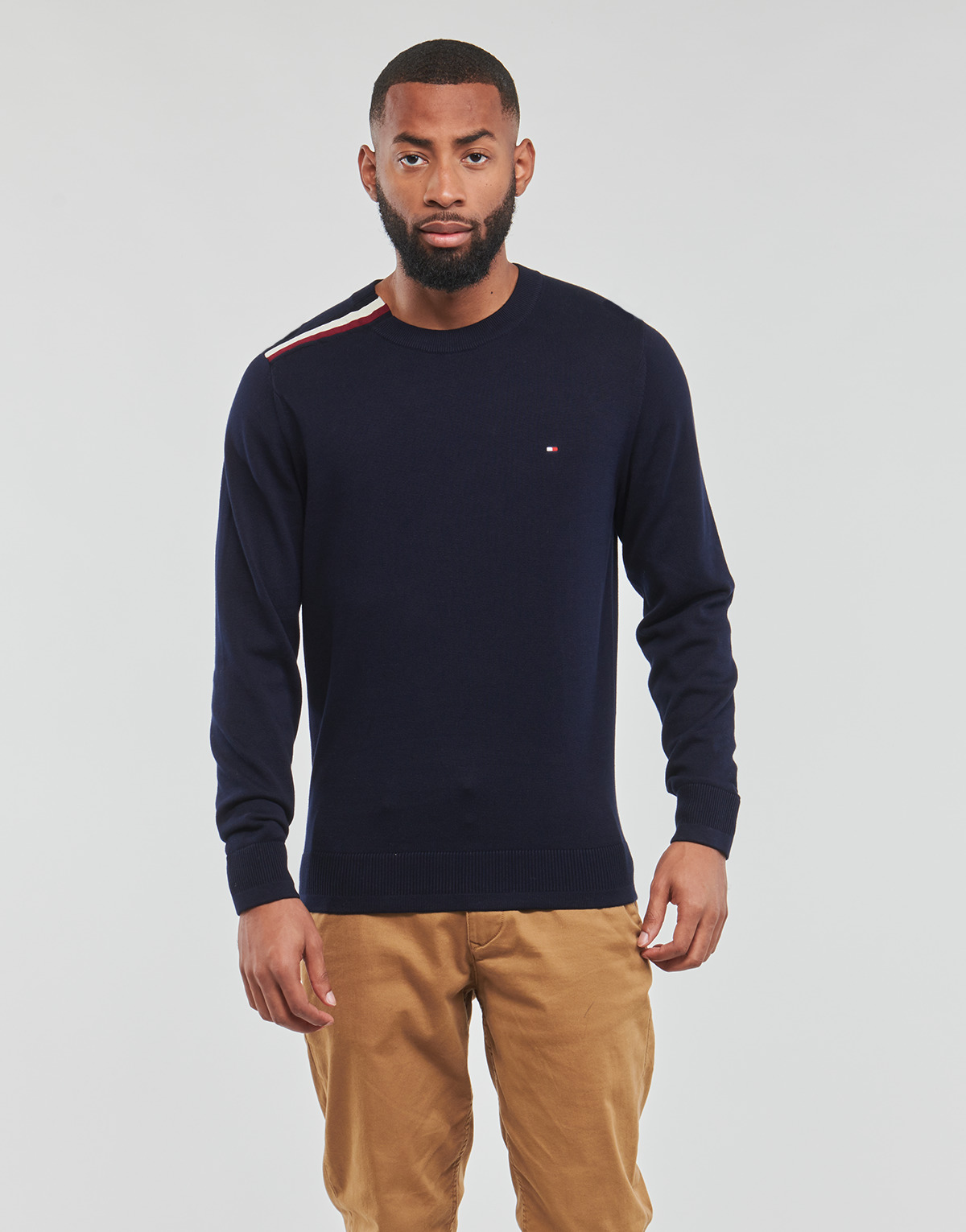 Tommy Hilfiger Marine GLOBAL STP PLACEMENT CREW NECK N0