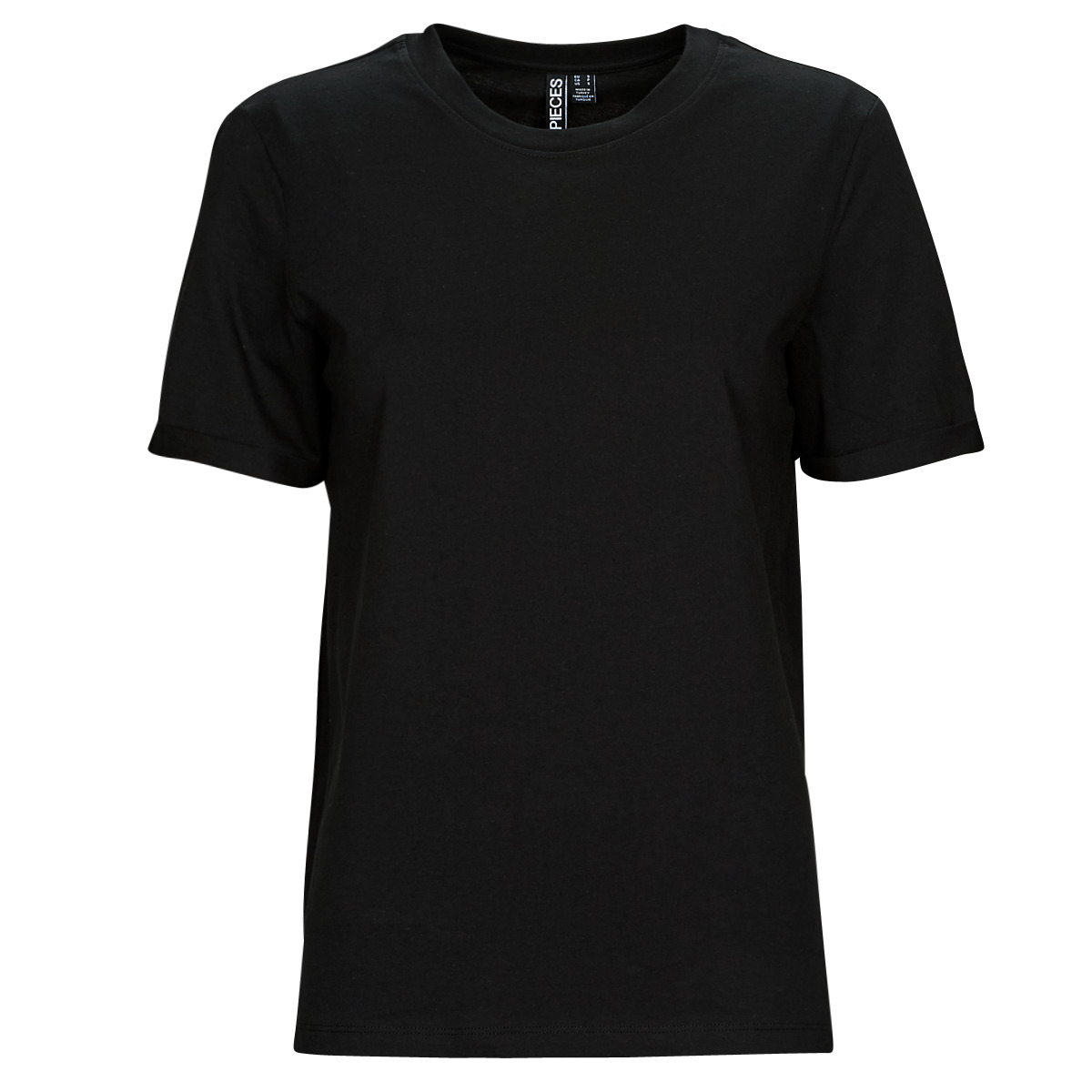 Pieces Noir PCRIA SS FOLD UP SOLID TEE nrDji9DT
