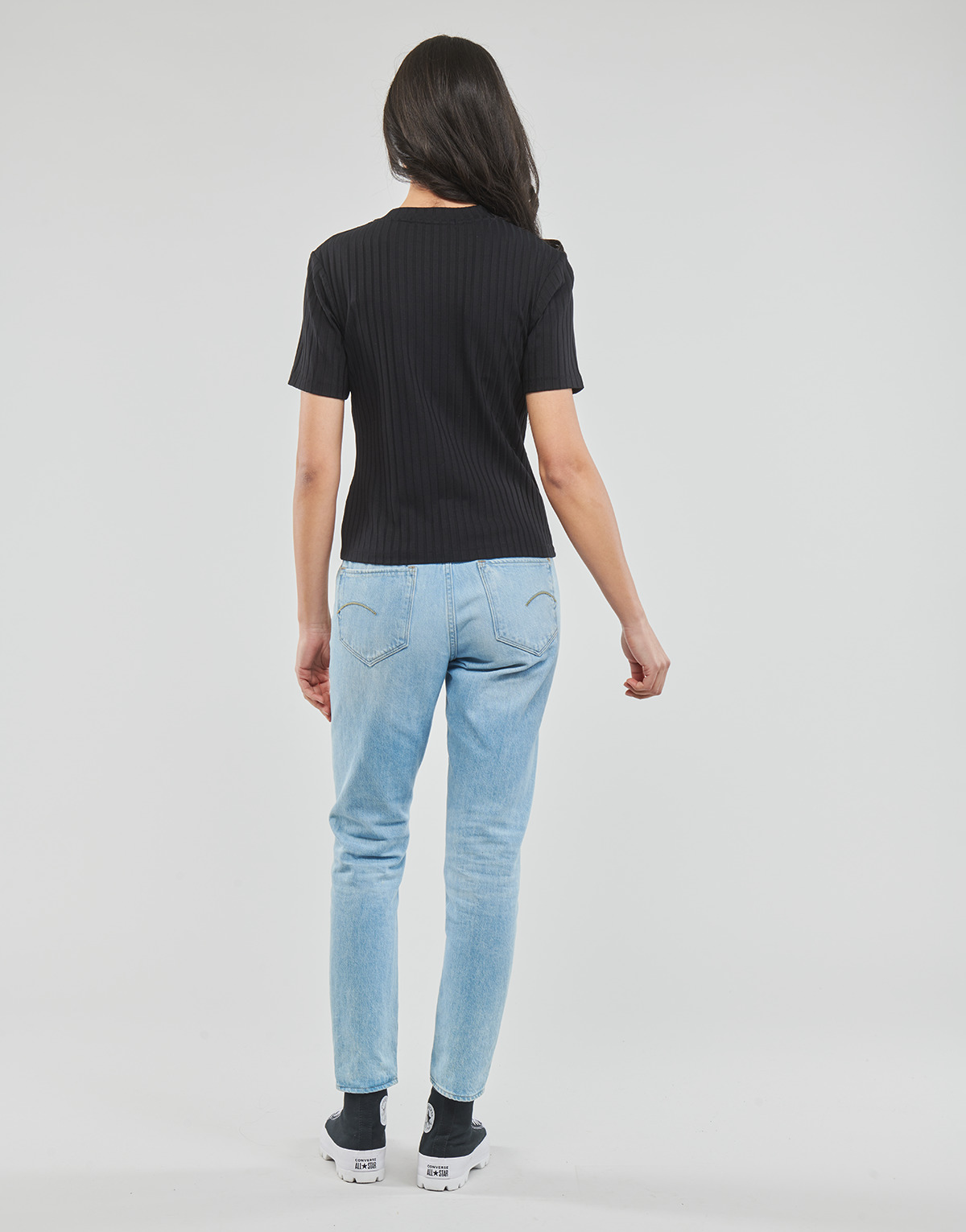 Calvin Klein Jeans Noir RIB SHORT SLEEVE TEE ImMRycH1