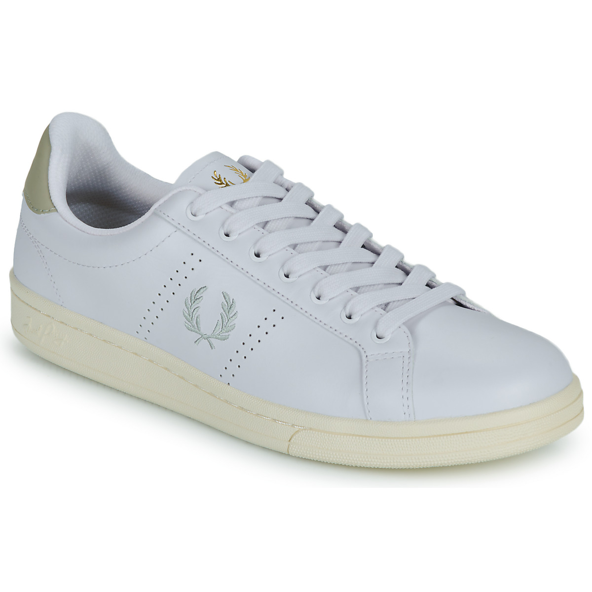Fred Perry Blanc B721 LEATHER kUftQNGK