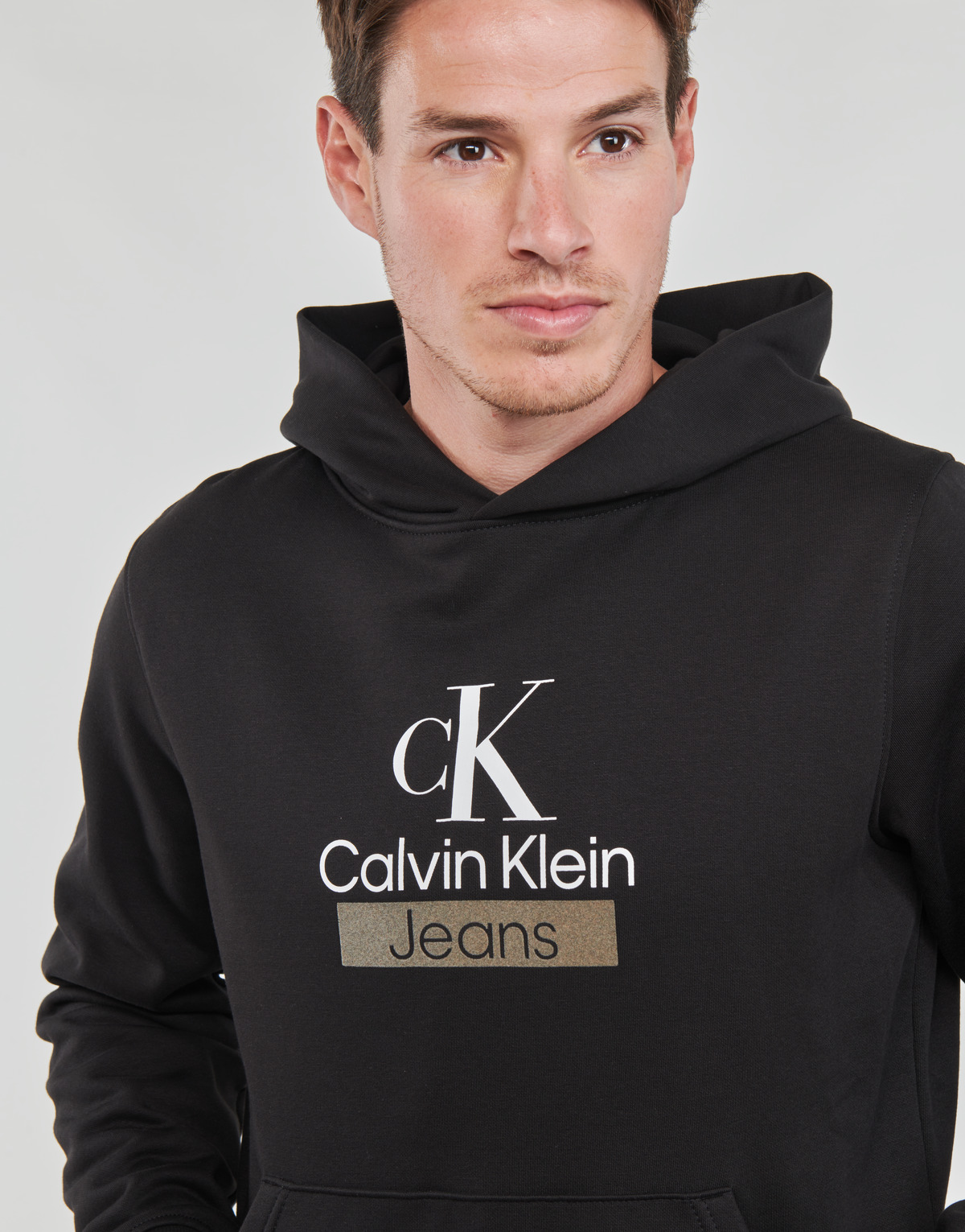 Calvin Klein Jeans Noir STACKED ARCHIVAL HOODY oT4Cdqpj