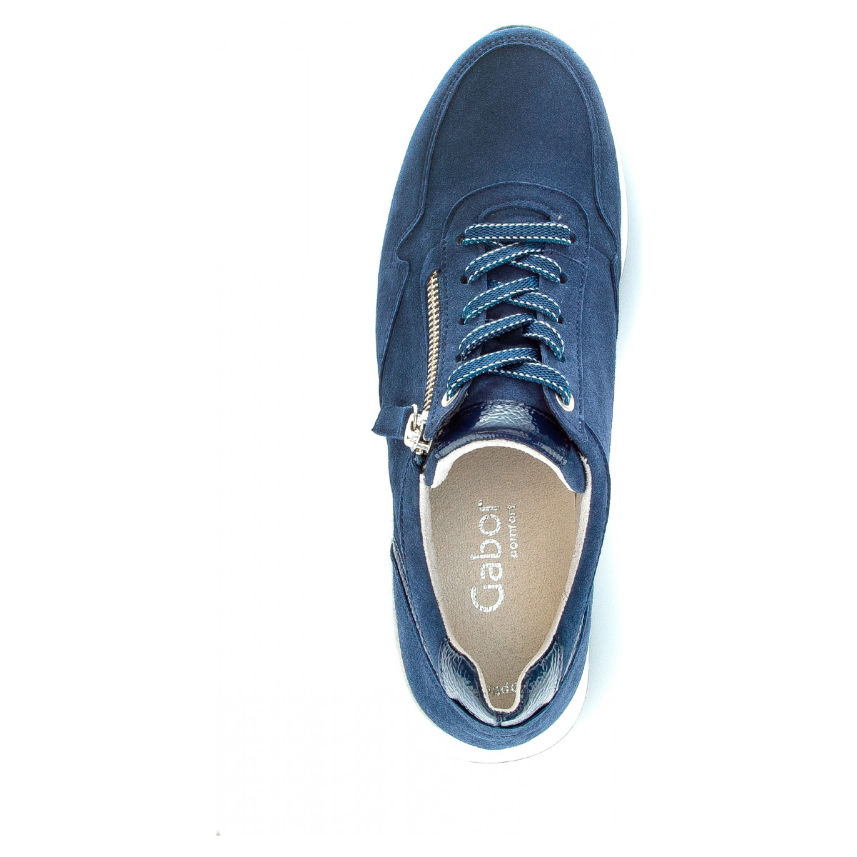 Gabor Bleu Sneakers en suede à talon plat hMEaB7le