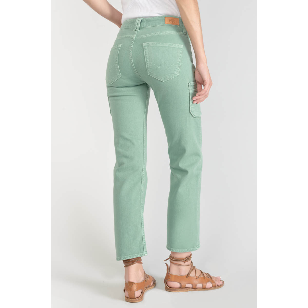Le Temps des Cerises Vert Precieux taille haute 7/8ème jeans vert d´eau lHZam1co