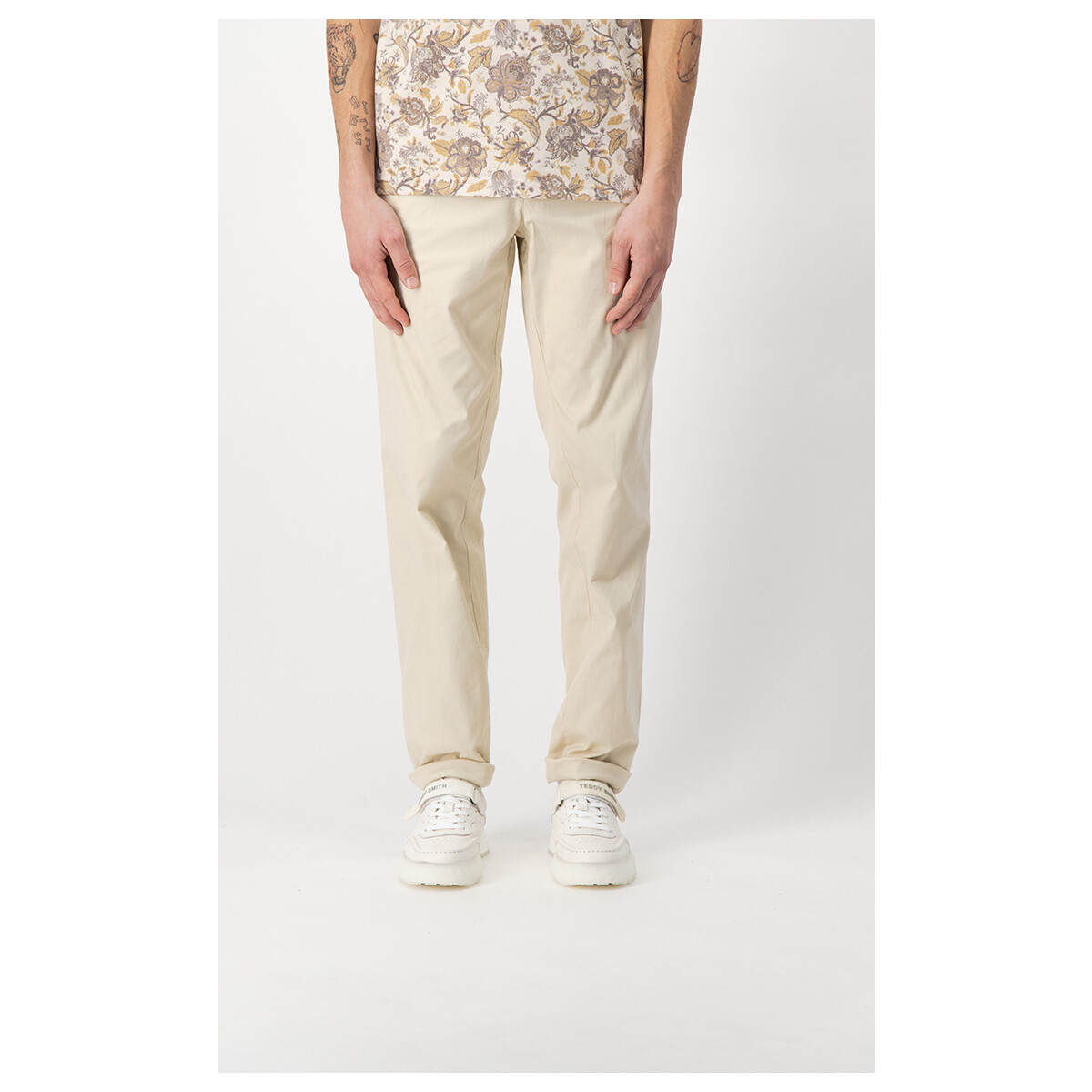 Teddy Smith Blanc Pantalon avec poches italiennes - P-DAVE CHINO COMPACT TWIL mxcosdPS