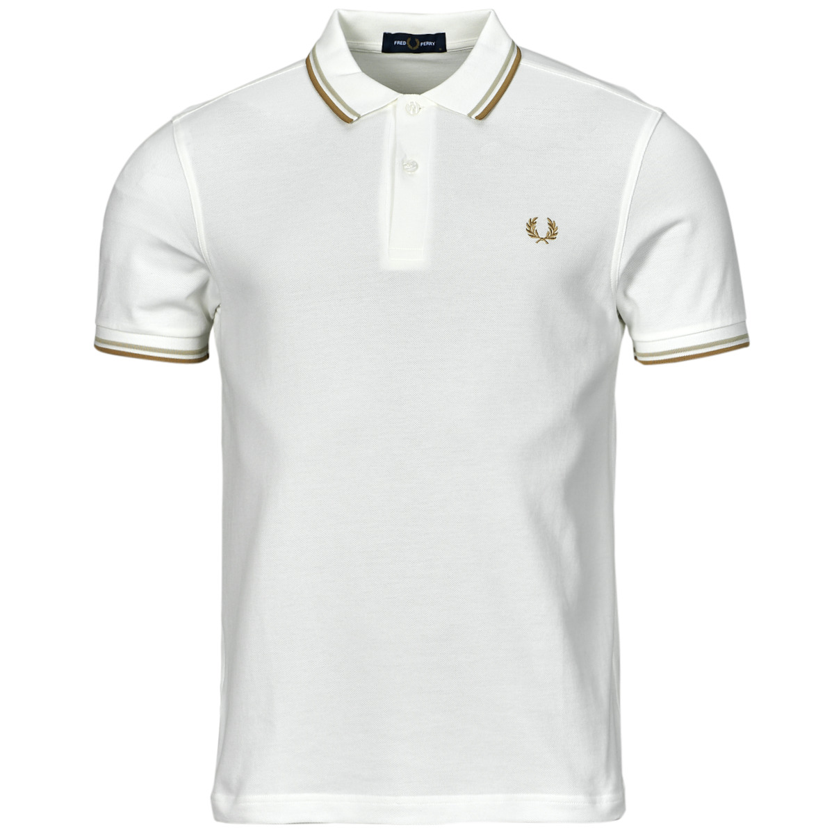Fred Perry Blanc / Beige TWIN TIPPED FRED PERRY SHIRT g