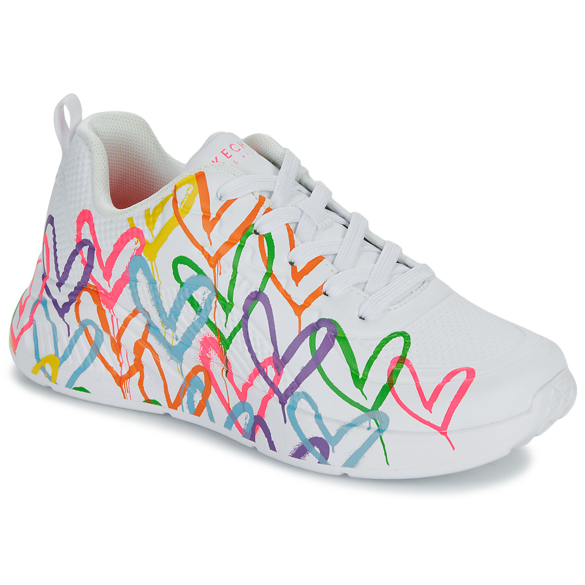 Skechers Blanc / Multicolore UNO LITE GOLDCROWN - HEART OF HEARTS oou1oVRX