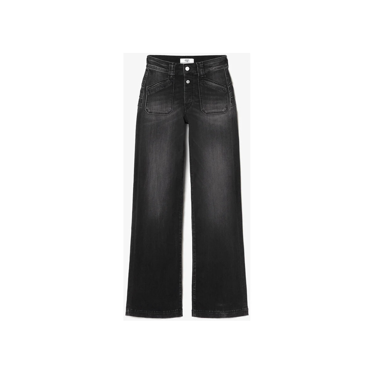 Le Temps des Cerises Noir Favart pulp flare taille haute jeans noir kcttCrZe