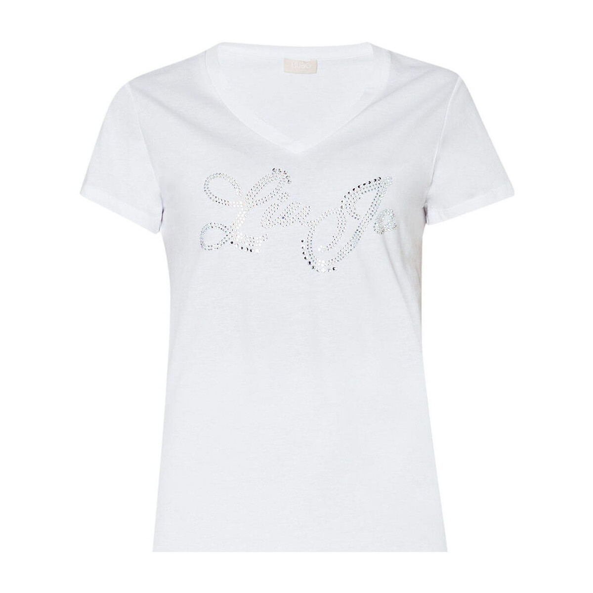 Liu Jo Blanc T-shirt avec logo et strass o6hcbWsn