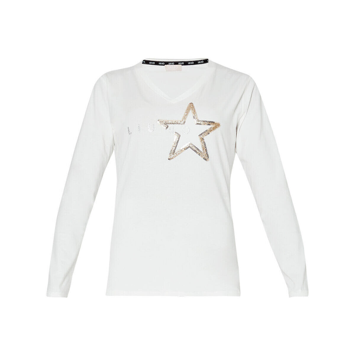 Liu Jo Beige T-shirt avec étoile et logo fxMHGchb
