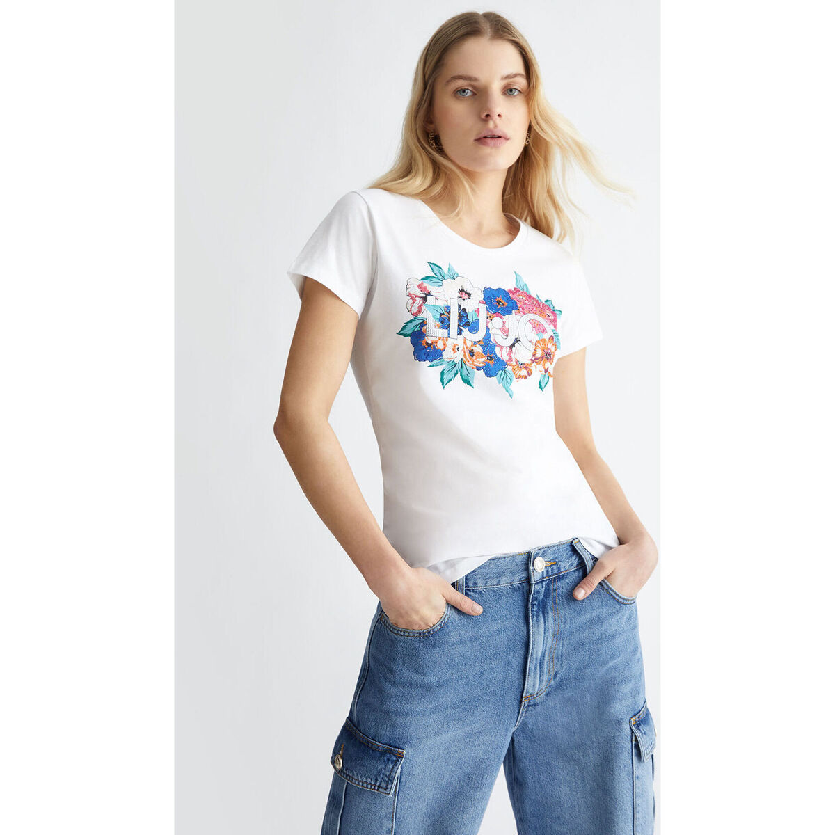 Liu Jo Multicolore T-shirt avec imprimé floral et logo itt99qgo